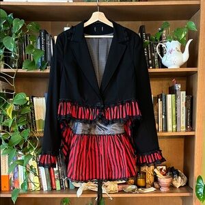 Handmade. Modified black blazer costume jacket.